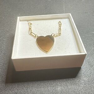 NWOT Lavender Blue Gold Heart Necklace
